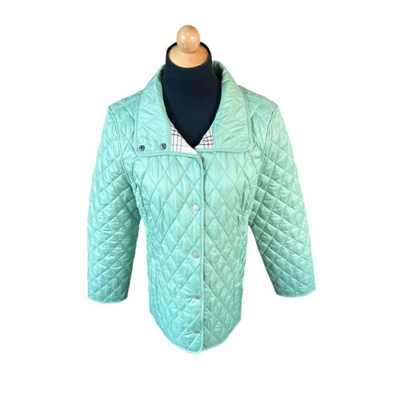L.L.Bean Women's Quilted Jacket Outdoor Green Size M Petite - Picture 2 of 9